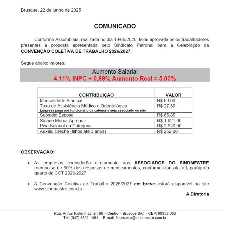 Reajuste 2026