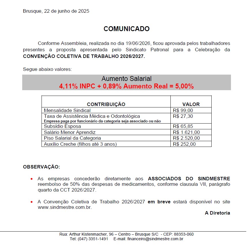 Reajuste 2026